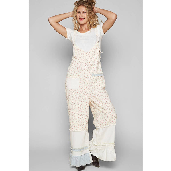 Valerie Floral Ruffle Pockets Overalls