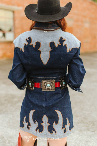 Chelsea Denim Concho Button Dress