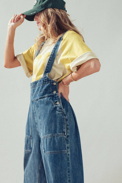 Sophia Wide-Leg Denim Overalls
