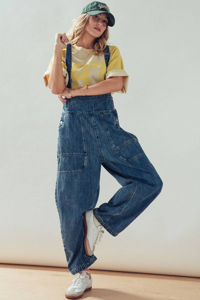 Sophia Wide-Leg Denim Overalls