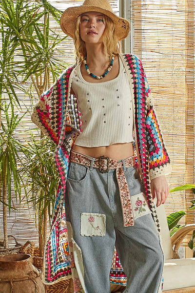 Mallory Long Sleeve Crochet Cardigan