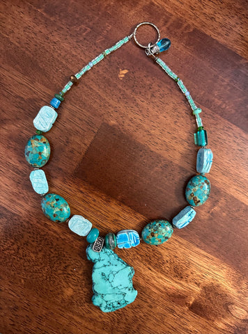 Blessed in Blue Turquoise Beaded Necklace