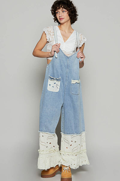Valerie Floral Ruffle Pockets Overalls