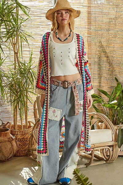 Mallory Long Sleeve Crochet Cardigan