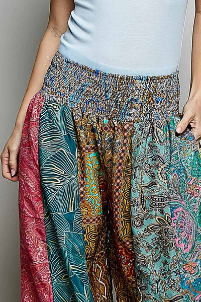 Sonya One-of-a-Kind Smocked Waist Wide Leg Pants