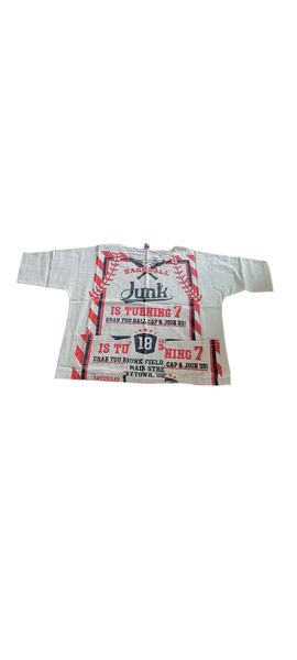 Baseball Flour Sack Vintage Print Top