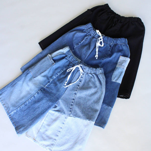 Hillside Eco-Denim Wide Leg Shorts