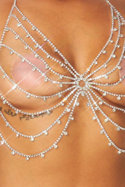 Butterfly Rhinestone Jewel Halter Bra Top