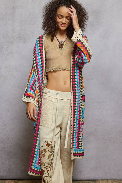 Mallory Long Sleeve Crochet Cardigan