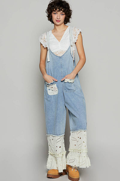 Valerie Floral Ruffle Pockets Overalls