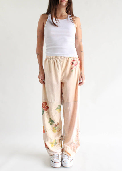 Embroidered Pieced Pant