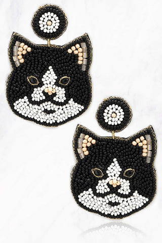 Cat Beaded Earrings