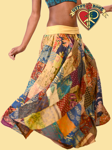 Festival Frolic Patchwork with Super Comfy Waist Skirt