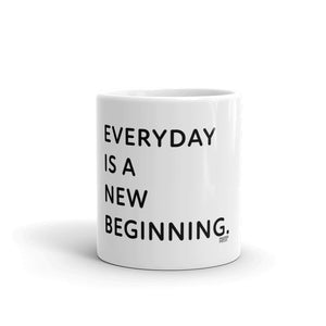 Everyday is a New Beginning White glossy mug